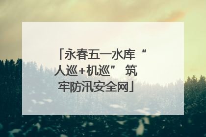 永春五一水库“人巡+机巡” 筑牢防汛安全网