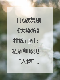 民族舞剧《大染坊》排练正酣：精雕细琢见“人物”