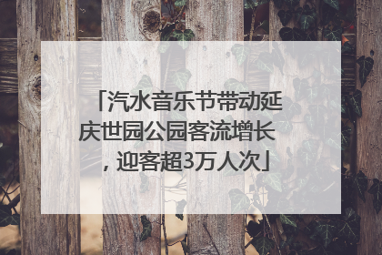 汽水音乐节带动延庆世园公园客流增长，迎客超3万人次