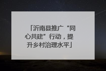 沂南县推广“同心共建”行动，提升乡村治理水平