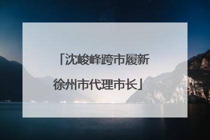 沈峻峰跨市履新徐州市代理市长