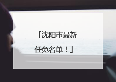 沈阳市最新任免名单！