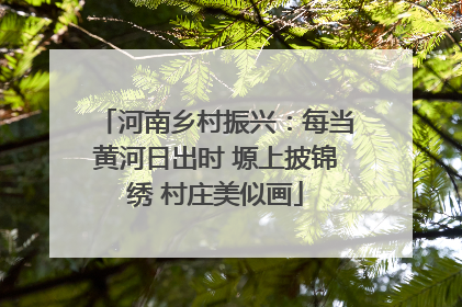 河南乡村振兴：每当黄河日出时 塬上披锦绣 村庄美似画