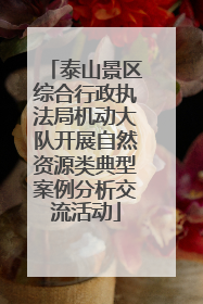 泰山景区综合行政执法局机动大队开展自然资源类典型案例分析交流活动