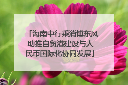 海南中行乘消博东风 助推自贸港建设与人民币国际化协同发展