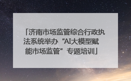 济南市场监管综合行政执法系统举办“AI大模型赋能市场监管”专题培训