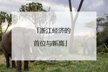 浙江经济的首位与新高