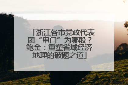 浙江各市党政代表团“串门”为哪般？鲍金：重塑省域经济地理的破题之道