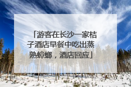 游客在长沙一家桔子酒店早餐中吃出蒸熟蟑螂，酒店回应