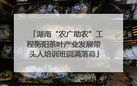 湖南“农广助农”工程衡阳茶叶产业发展带头人培训班圆满落幕