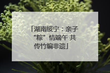 湖南绥宁：亲子“粽”情端午 共传竹编非遗