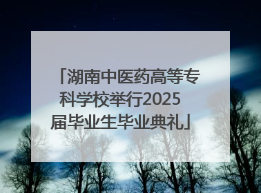 湖南中医药高等专科学校举行2025届毕业生毕业典礼