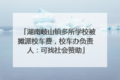 湖南岐山镇多所学校被摊派校车费，校车办负责人：可找社会赞助
