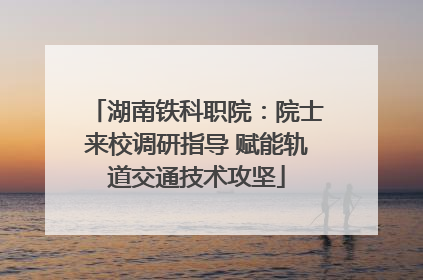 湖南铁科职院：院士来校调研指导 赋能轨道交通技术攻坚