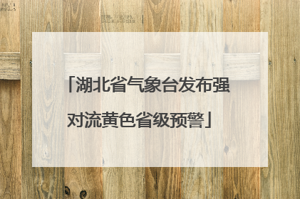 湖北省气象台发布强对流黄色省级预警
