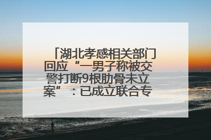 湖北孝感相关部门回应“一男子称被交警打断9根肋骨未立案”：已成立联合专班开展工作