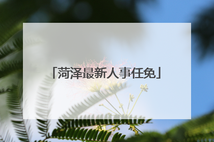 菏泽最新人事任免