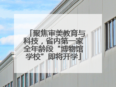 聚焦审美教育与科技，省内第一家全年龄段“博物馆学校”即将开学
