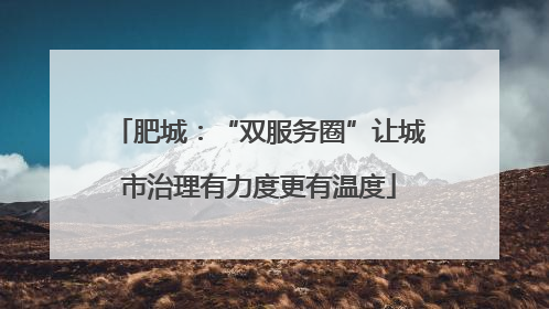 肥城：“双服务圈”让城市治理有力度更有温度