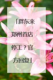 胖东来郑州首店停工？官方回复