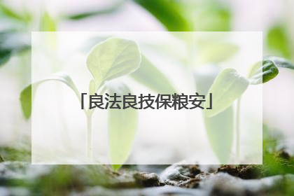 良法良技保粮安
