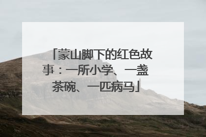 蒙山脚下的红色故事：一所小学、一盏茶碗、一匹病马