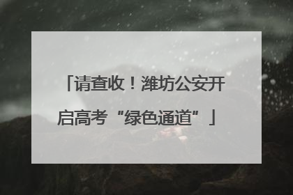 请查收!潍坊公安开启高考“绿色通道”