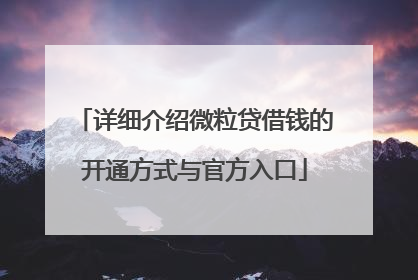 详细介绍微粒贷借钱的开通方式与官方入口