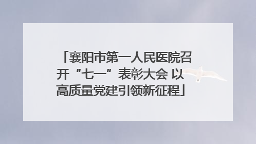 襄阳市第一人民医院召开“七一”表彰大会 以高质量党建引领新征程
