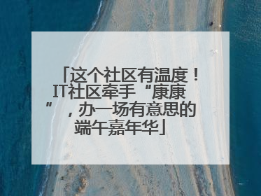 这个社区有温度！IT社区牵手“康康”，办一场有意思的端午嘉年华