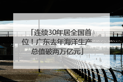 连续30年居全国首位！广东去年海洋生产总值破两万亿元