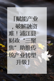 赋能产业，破解融资难！浦江县财政“三聚焦”助推传统产业转型升级
