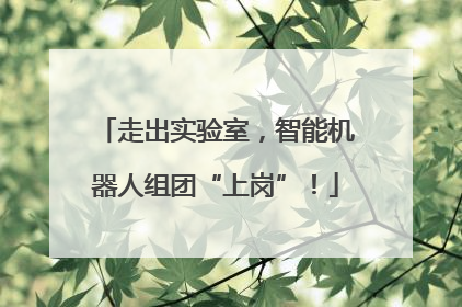 走出实验室，智能机器人组团“上岗”！