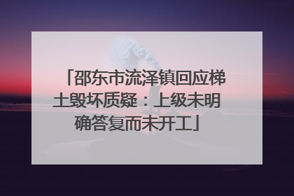 邵东市流泽镇回应梯土毁坏质疑：上级未明确答复而未开工