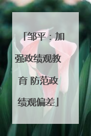 邹平：加强政绩观教育 防范政绩观偏差