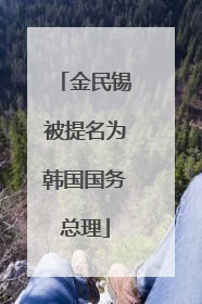 金民锡被提名为韩国国务总理