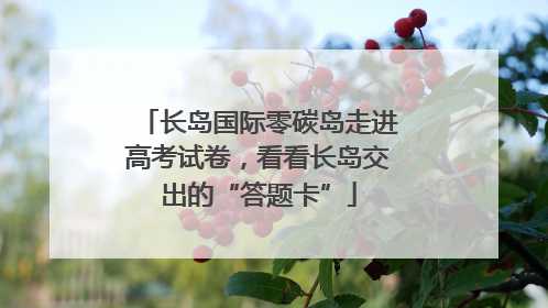 长岛国际零碳岛走进高考试卷，看看长岛交出的“答题卡”