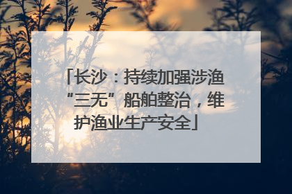 长沙：持续加强涉渔“三无”船舶整治，维护渔业生产安全