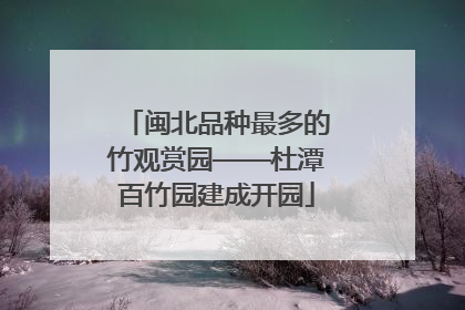 闽北品种最多的竹观赏园——杜潭百竹园建成开园