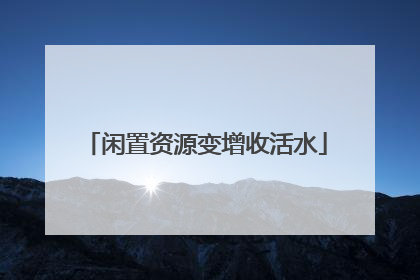闲置资源变增收活水