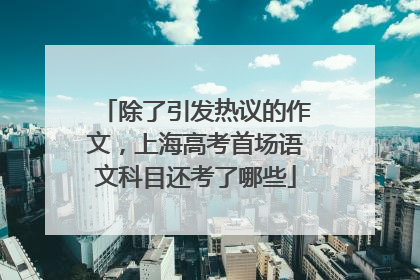 除了引发热议的作文，上海高考首场语文科目还考了哪些