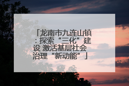 龙南市九连山镇：探索“三化”建设 激活基层社会治理“新动能”