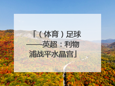 （体育）足球——英超：利物浦战平水晶宫