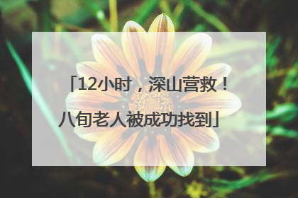 12小时，深山营救！八旬老人被成功找到