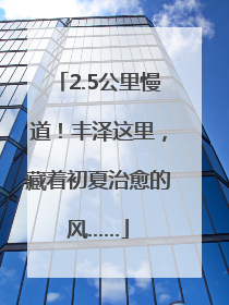 2.5公里慢道！丰泽这里，藏着初夏治愈的风……