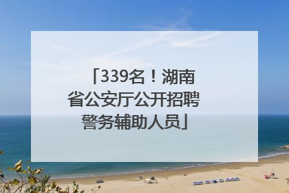 339名！湖南省公安厅公开招聘警务辅助人员