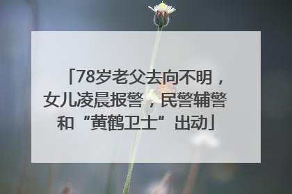 78岁老父去向不明，女儿凌晨报警，民警辅警和“黄鹤卫士”出动
