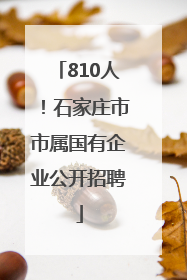 810人！石家庄市市属国有企业公开招聘